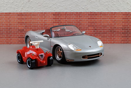 modèle de voiture, Porsche, Boxster, Bobby-car, sportive, Silver, convertible