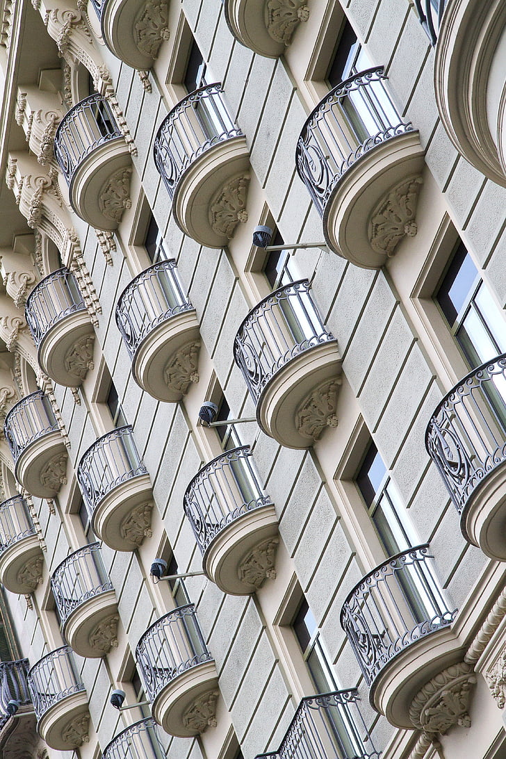 balconies, graphics, city