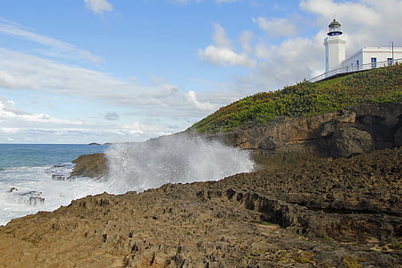 Puerto Rico, El faro, Lighthouse, Cabo, havet, Puerto, Rico