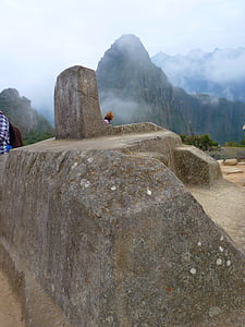 Machu picchu, Intihuatana zonnewijzer, Peru, Inca, Toerisme, het platform