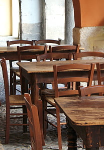 trä, Verona, Italien, gamla, brun, stol, tabell