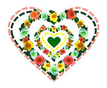 südame, Armastus, roosid, Ystävänpäivä, Romantika, romantiline, tervitus