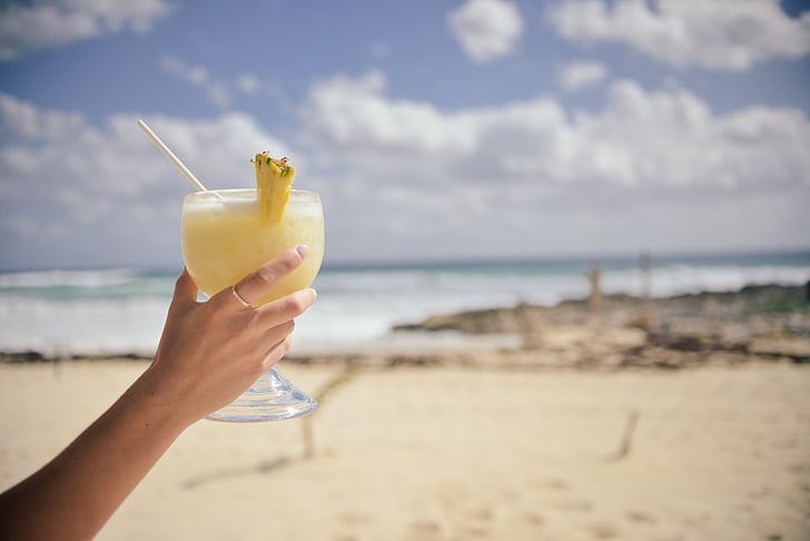 alkohol, alkoholna, plaža, napitak, koktel, piće, egzotične