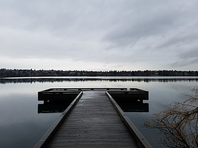 dok, jezero, zeleno jezero parka, Seattle, Smiri, krajolik, mirnom