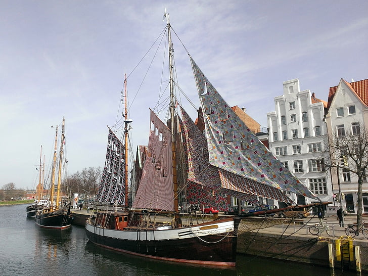 Lübeck, sjöman, historiskt sett, nautiska fartyg, arkitektur, berömda place, segelfartyg
