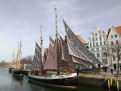 Lübeck, pelaut, secara historis, kapal laut, arsitektur, tempat terkenal, kapal layar