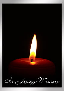 mourning, death, die, trauerkarte, memory, candle, light
