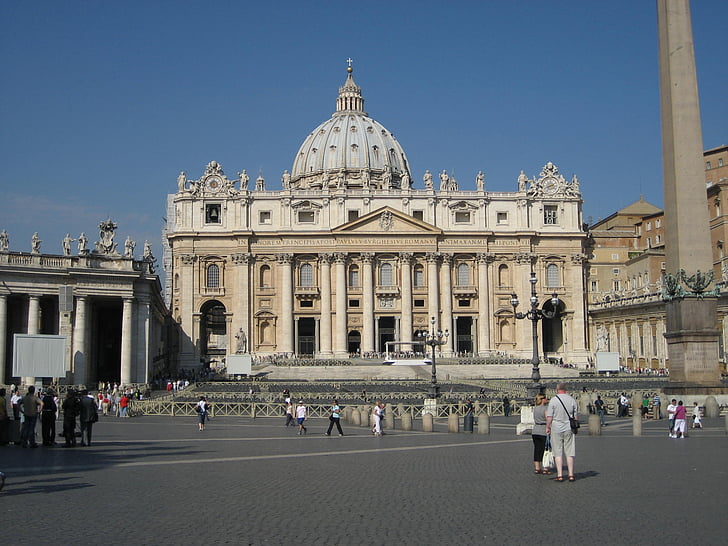 a Vatikán, templom, Olaszország, régi, épület, Square, történelem