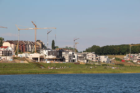 Feniksas ežeras, Dortmundas, pastatas, statybos skyrius, Pirmasis, kranas, statyti