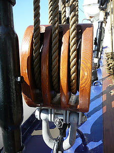 rigging, block and tackle, sail, historically, sailing vessel