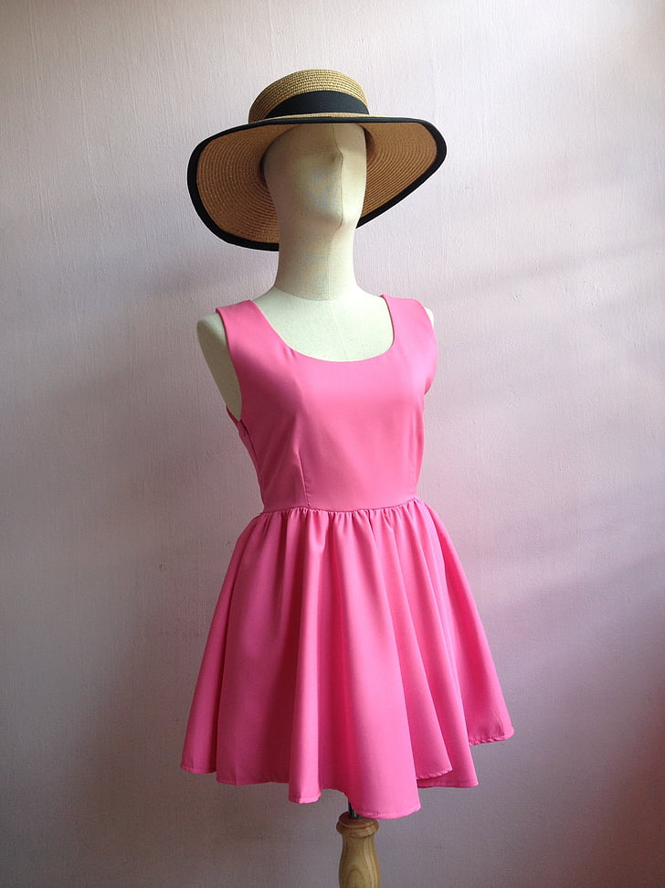 dress, pink, fashion