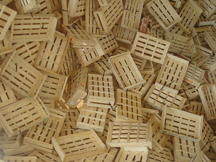boîtes en bois, pile, boîte en bois, pile, bois, chaos