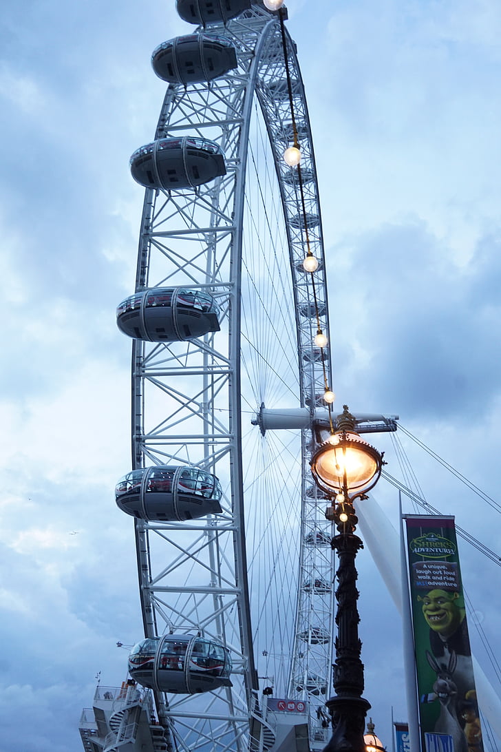 London eye, store hjul, hjul, stor, London, byen, landemerke