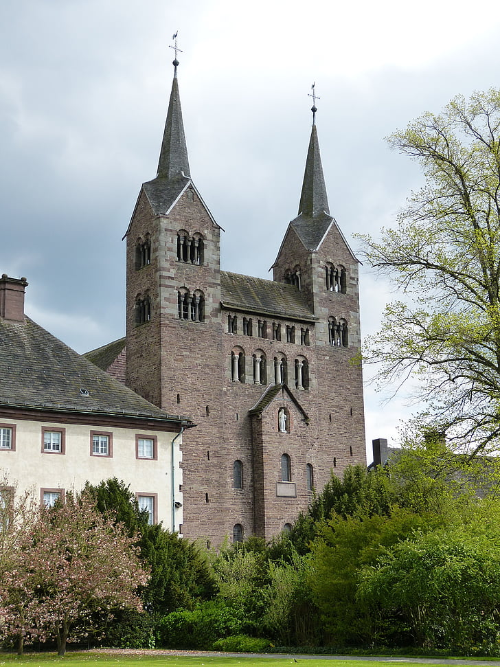 corvey, Tu viện, Nhà thờ, kiến trúc Roman, Höxter, bang Niedersachsen, di sản thế giới