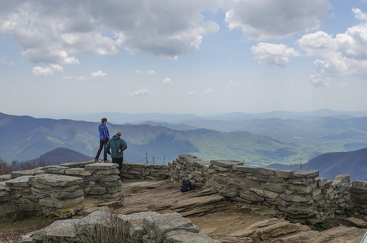 Blue ridge Dağları, Appalachian dağları, yürüyüşçüler, sahne, gökyüzü, Kuzey carolina, manzara