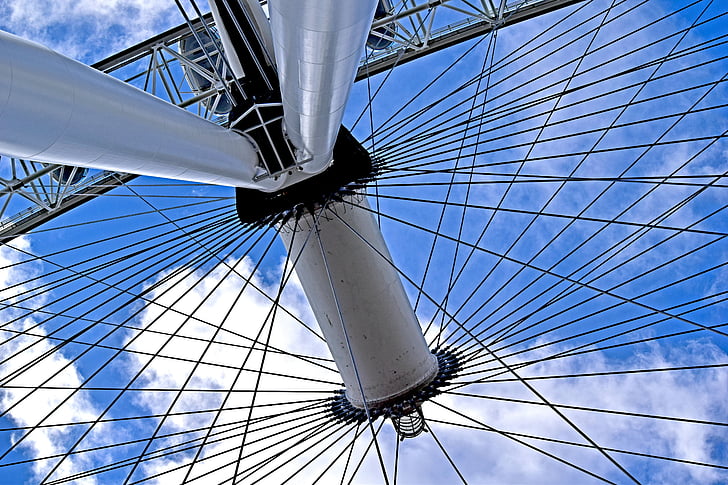 London Eye-maailmanpyörä, Southbank, Thames, City, arkkitehtuuri, Lontoo, Matkailu