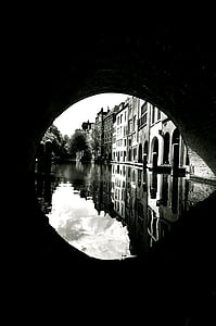 Utrecht, kanaal, Nederland, reflecties, Nederland, water