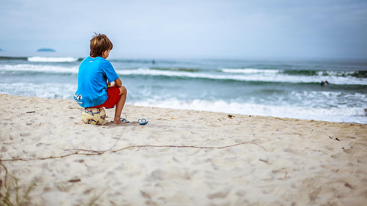 Beach, dieťa, potešenie, zábava, Ocean, vonku, Relax