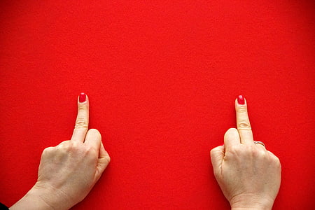 keskisormi, punainen, tausta, taustakuva, kädet, Wall, ihmisen käsi