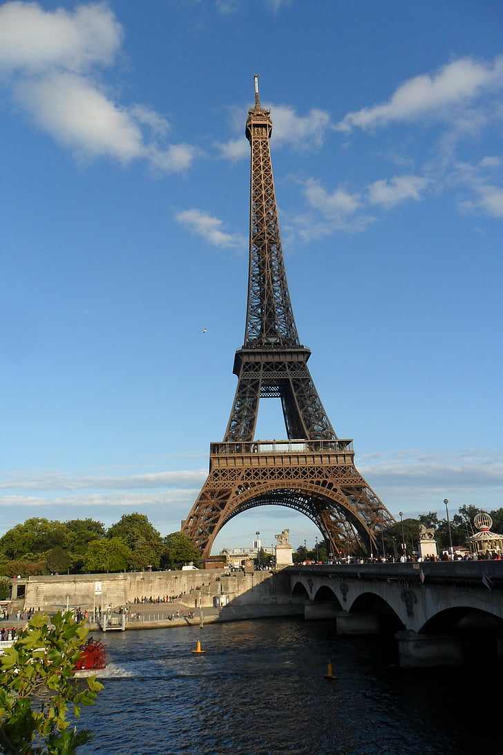 Eifflov stolp, Pariz, Francija, stolp, načrt je, jeklen okvir, pogled