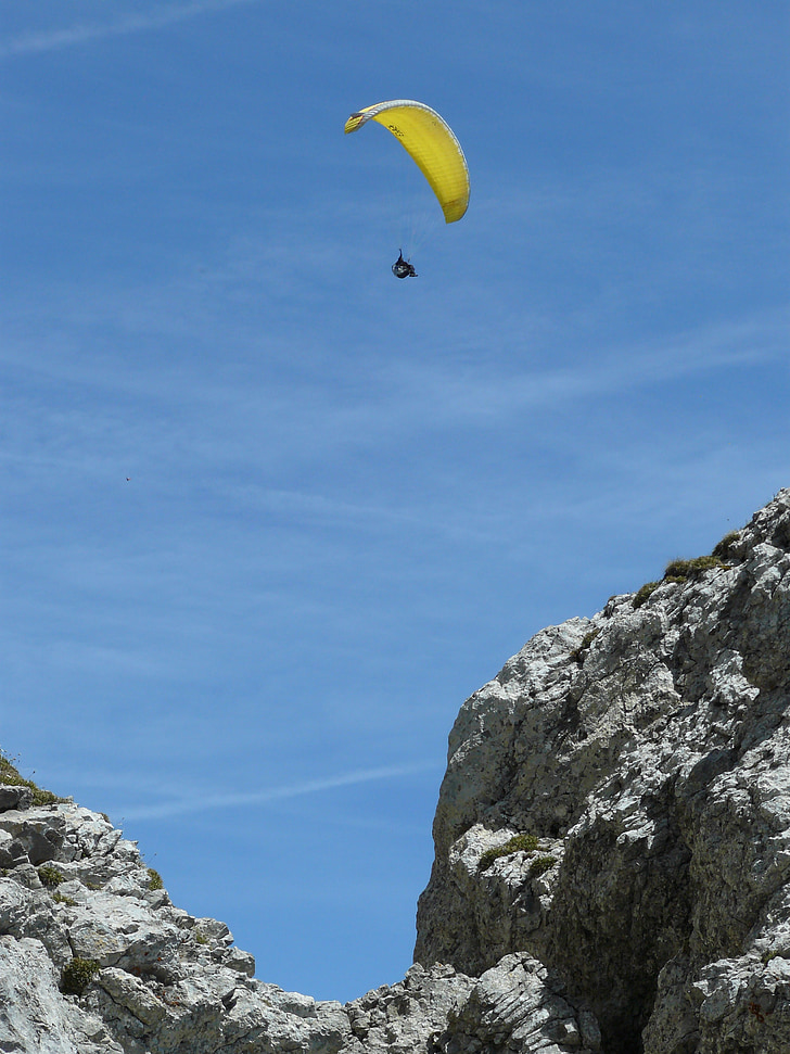 paraglider, switzerland, mountain