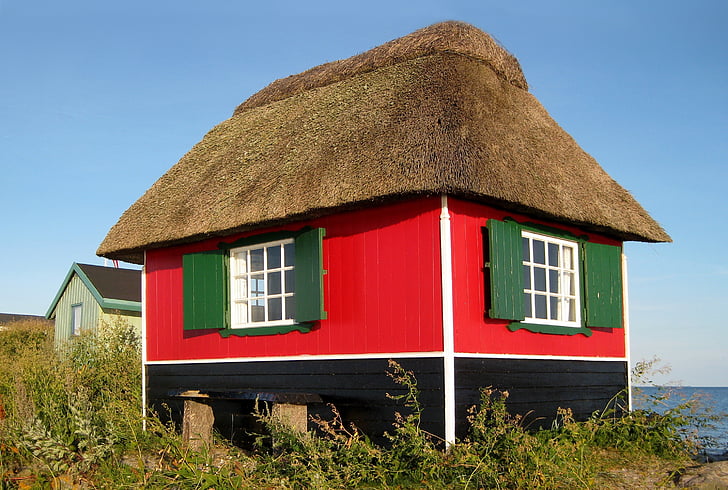 Capanna della spiaggia, Marstal, Ærø, Casa, legno - materiale, architettura, Cottage