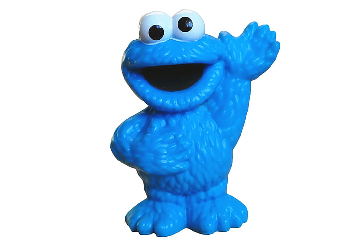 cookie monster, Sesame street, Muppet, zila, jautrs, bērniem, rotaļlietas