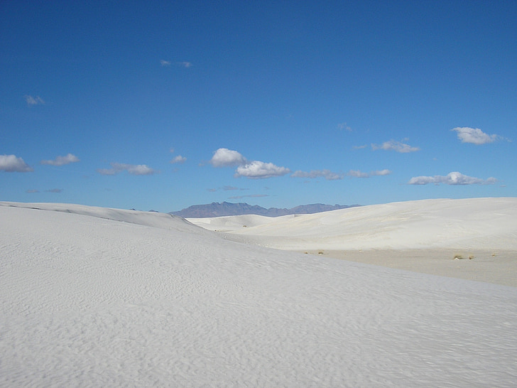 new mexico, white sands, sand, white, blue sky, scenery, landscape