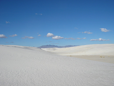 Naujoji Meksika, balto smėlio, smėlio, balta, mėlynas dangus, peizažas, kraštovaizdžio