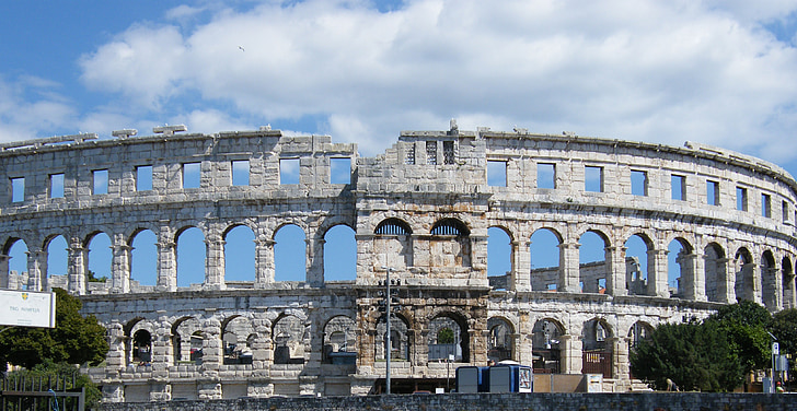 amphitheater, pula, arena, roman, croatia