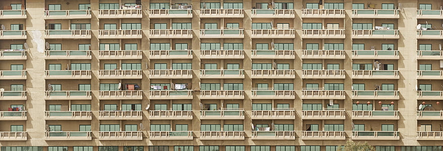 Appartamenti, balconi, costruzione, città, città-sfida, paesaggio urbano, Dubai