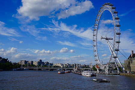 London eye, Ruské koleso, Londýn, Spojené kráľovstvo, umenie kultúra a zábava, zábavný park, zábavnom parku