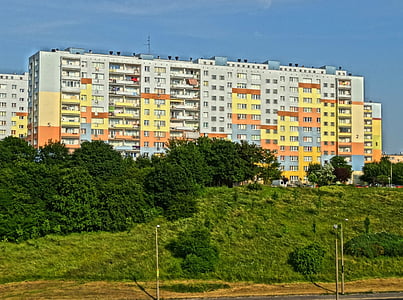 wyzyny, Bydgoszcz, edifício, edifício de apartamento, condomínio, Residencial, urbana