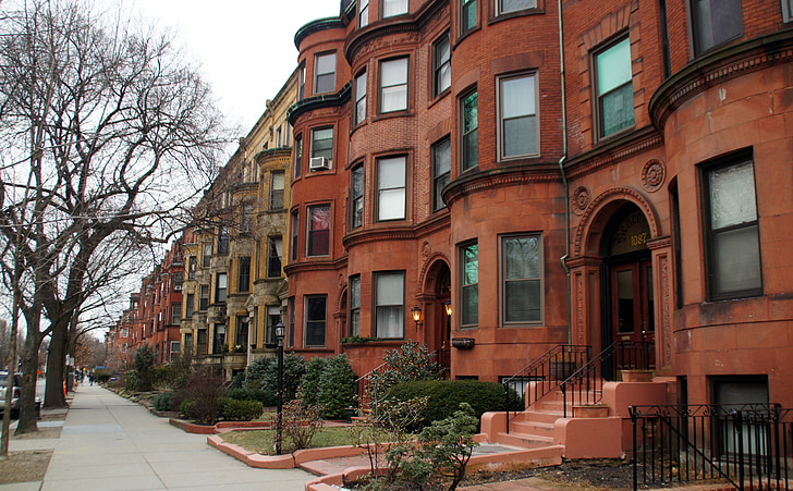 Boston, Appartement, rij huis, Commonwealth avenue, baksteen, gebouw