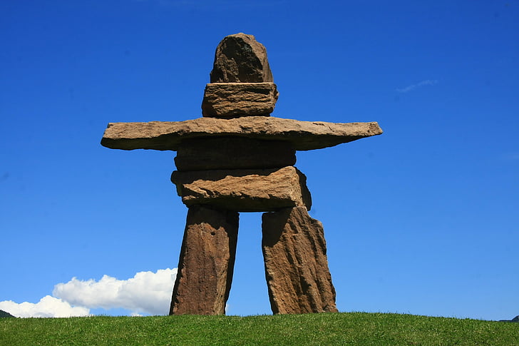 Sydtyrol, Messner mountain museum, Stone skulptur, græs, blå, Sky, religion