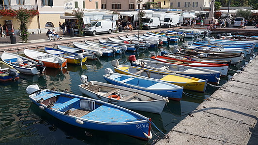 Bardolino, Port, tàu thuyền đánh cá, Garda, ý, nước, neo