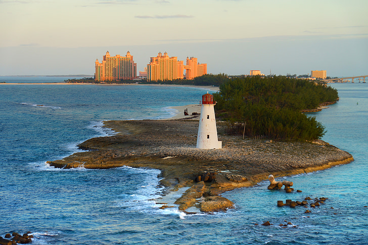 Bahamas, Lighthouse, Caraibien, havet, Atlantis, rejse, Nassau