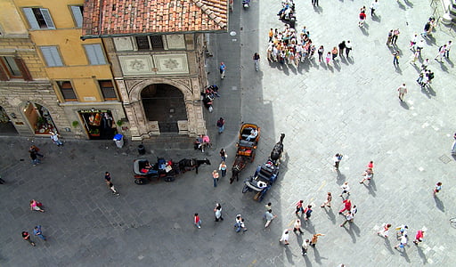 Firenca, Italija, ulica, Toskana, talijanski, grad, iz zraka