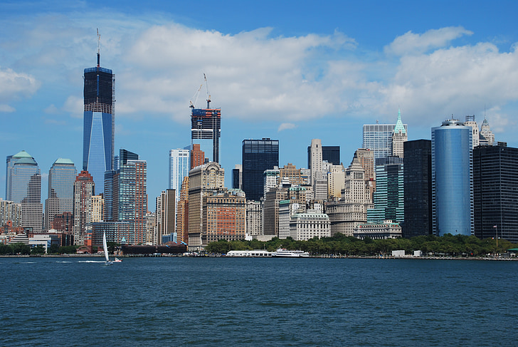 New Yorkissa, World trade Centerin, Manhattan, pilvenpiirtäjiä, arkkitehtuuri, NYC