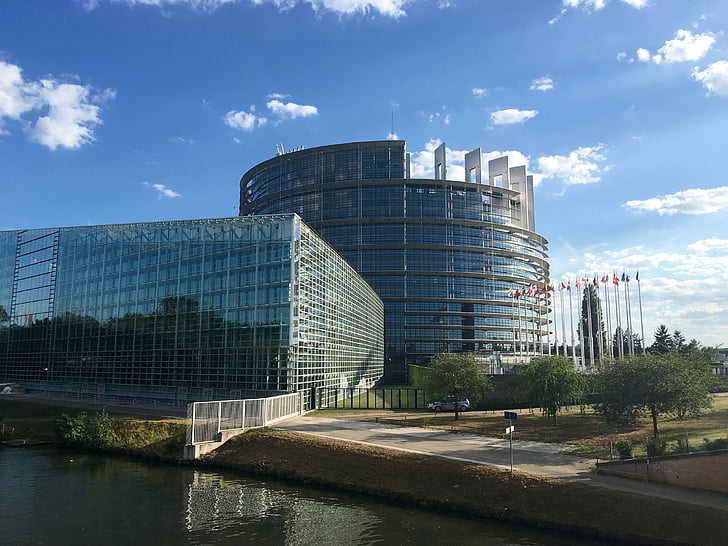 Parlamentet, Strasbourg, Europeiska, arkitektur, byggnaden exteriör, inbyggd struktur, moderna