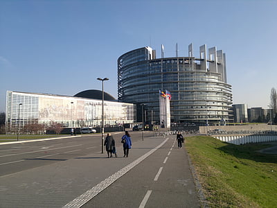 Europaparlamentet, Strasbourg, Frankrike, arkitektur, byggnaden exteriör, inbyggd struktur