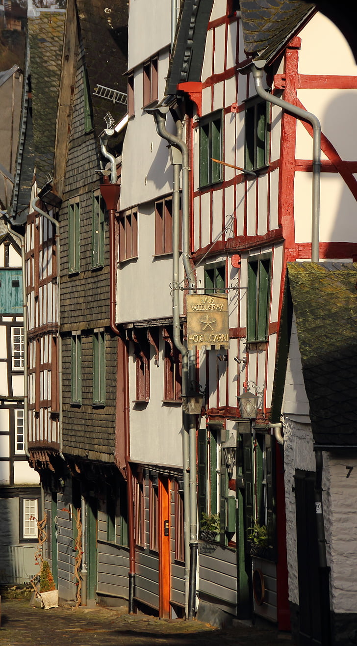fachwerkhaus, old town, monschau, old, homes, facade, middle ages