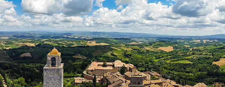San gimignano, Italia, Toscana, City, Evul mediu, turnuri, peisaj
