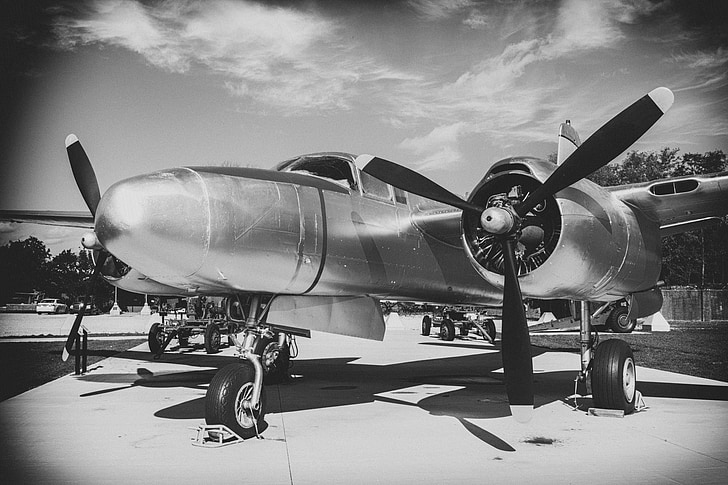 飛行機, 航空機, 戦争の飛行機, ww2, 第二次世界大戦, 黒白い航空, フライト
