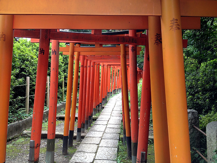 Japan, Tokyo, Ueno, helligdom, Torii, nezu shrine, bygning