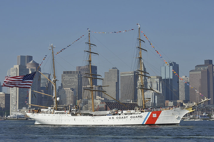 fartyg, Cutter, tre tremastade, Barkskeppet, segling, Boston, Massachusetts