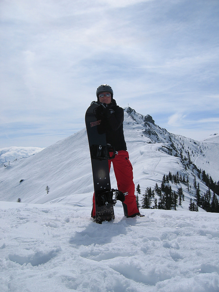 esquina de kar de sémola, Wagrain, snowboard, snowboarders, invierno, snowboard, montaña