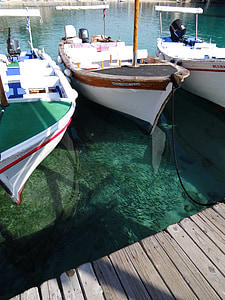 Corfu, paleokastrista, Grécia, mar, água, sol, Barcos