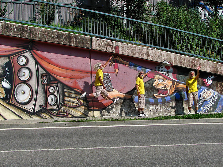Graffiti, parete dei graffiti, Brno, Ceco, vernice, spruzzo, Via