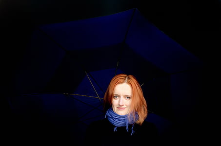 Žena, lidé, Děvče, Žena, deštník, portrét, pozadí